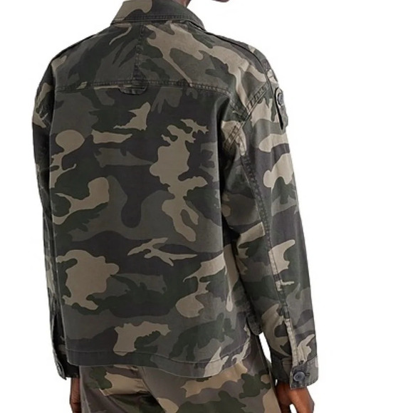 NWOT ATM Military Camo Jacket Khaki Cotton Minimalist Casual Women’s Large - Picture 3 of 14